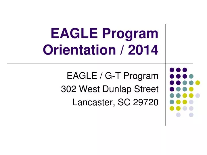 eagle program orientation 2014