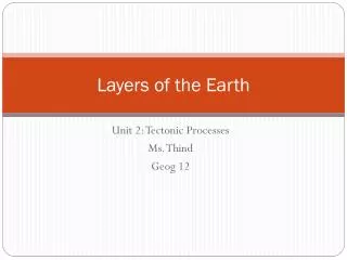 Layers of the Earth