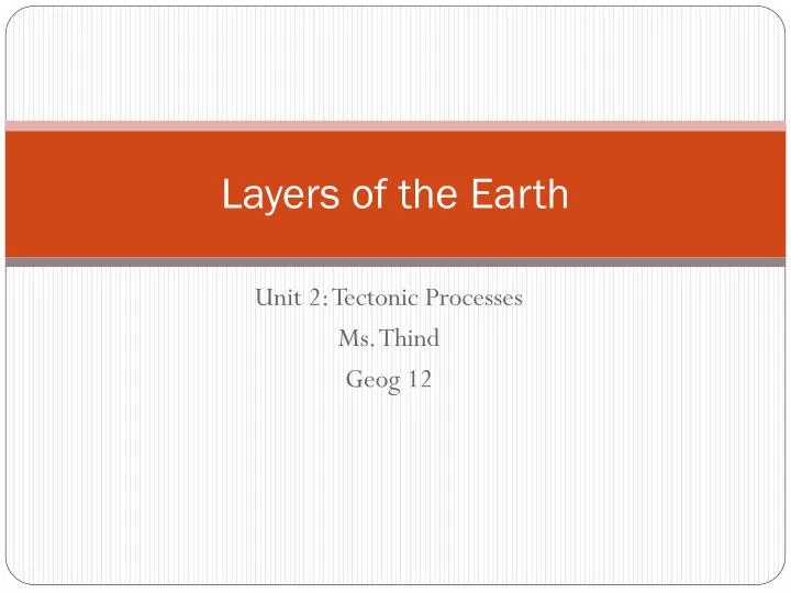 layers of the earth