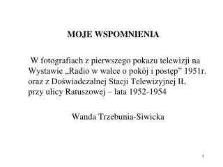 moje wspomnienia