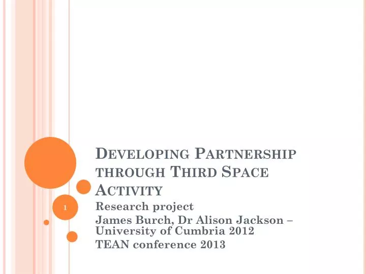 developing partnership through third space activity