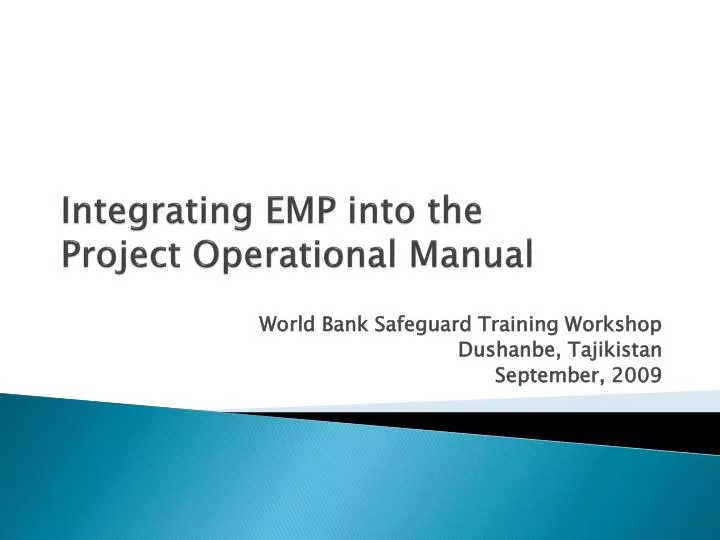 integrating emp into the project operational manual