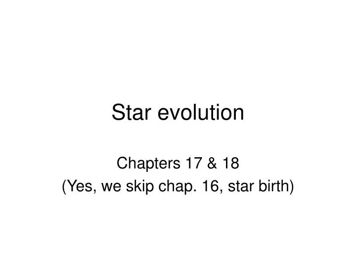 star evolution