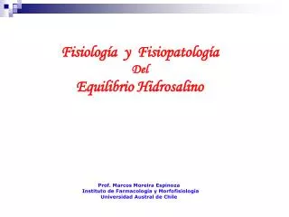 Fisiología y Fisiopatología Del Equilibrio Hidrosalino