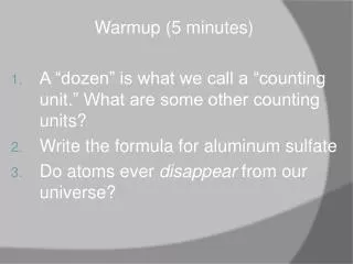 Warmup (5 minutes)