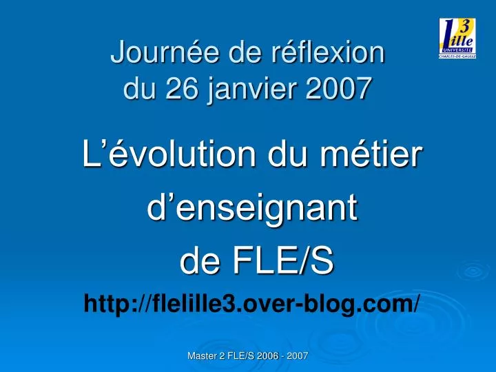 journ e de r flexion du 26 janvier 2007