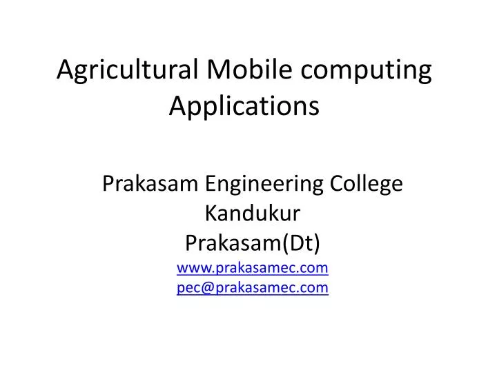 agricultural mobile computing applications