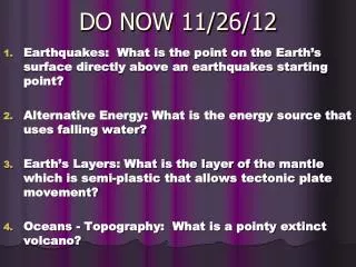 DO NOW 11/26/12