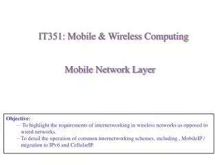Mobile Network Layer