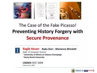 The Case of the Fake Picasso! Preventing History Forgery with Secure Provenance