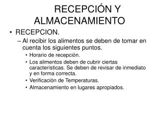 recepci n y almacenamiento