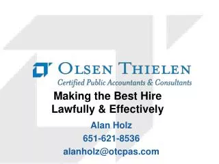 Making the Best Hire Lawfully &amp; Effectively