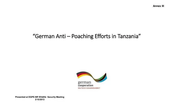 german anti poaching efforts in tanzania
