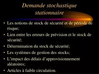 demande stochastique stationnaire