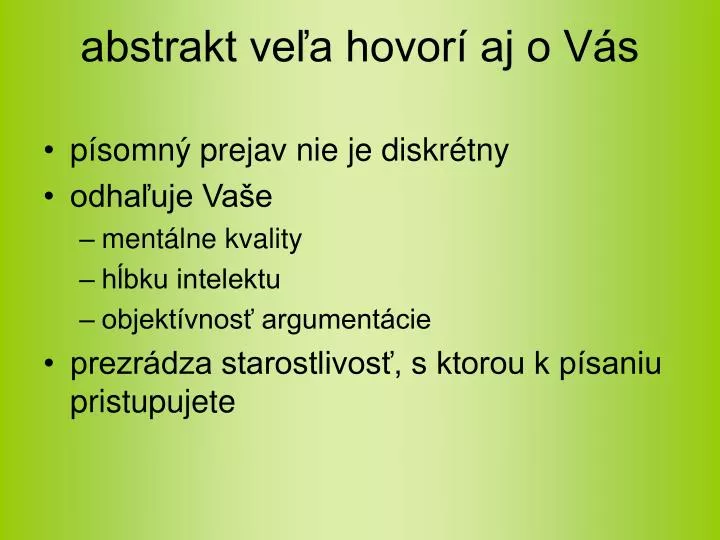 abstrakt ve a hovor aj o v s