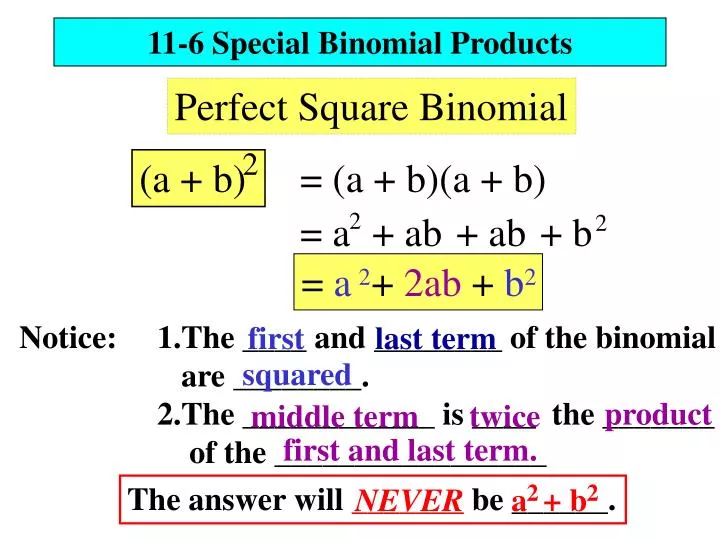 11 6 special binomial products