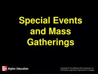 Special Events and Mass Gatherings