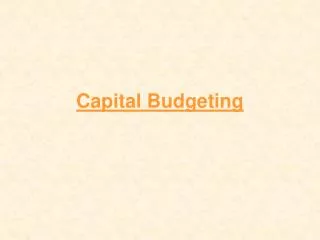 Capital Budgeting