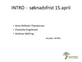 intro s knadsfrist 15 april