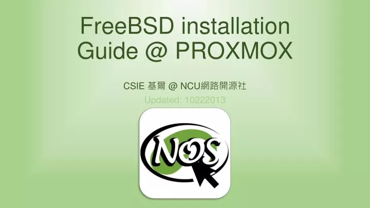 freebsd installation guide @ proxmox