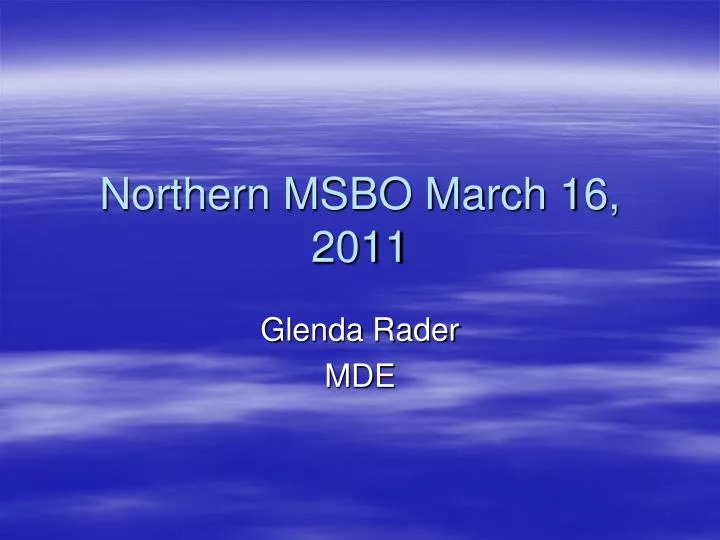 northern msbo march 16 2011