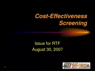 Cost-Effectiveness Screening