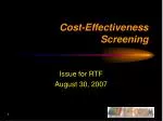 Cost-Effectiveness Screening: Why RTF Uses Total Resource Cost Perspective - slide 1