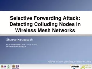 selective forwarding attack detecting colluding nodes in wireless mesh networks