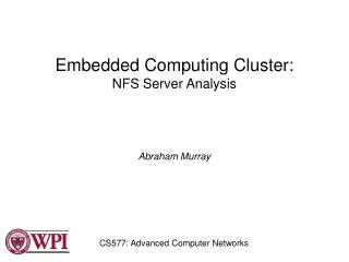 Embedded Computing Cluster: NFS Server Analysis