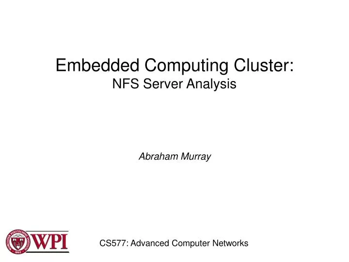 embedded computing cluster nfs server analysis