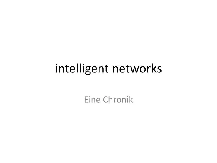 intelligent networks