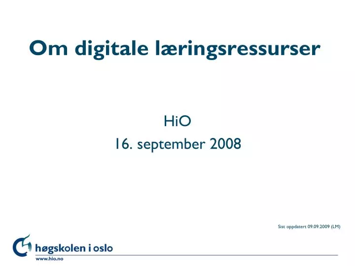 om digitale l ringsressurser