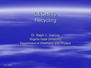 GECH119 Recycling