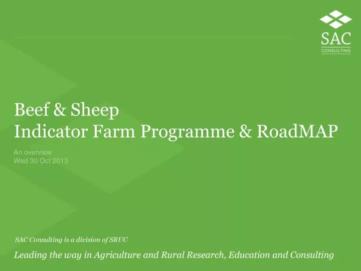 beef sheep indicator farm programme roadmap