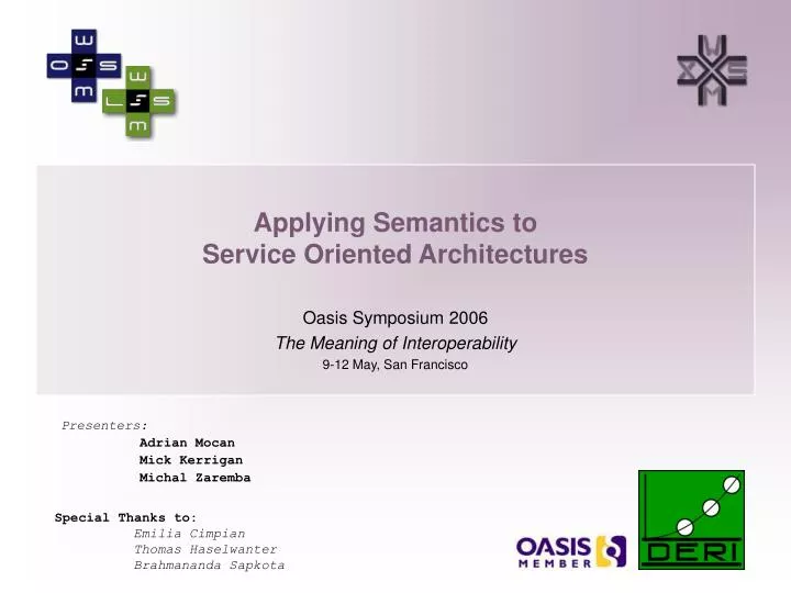 applying semantics to service oriented architectures
