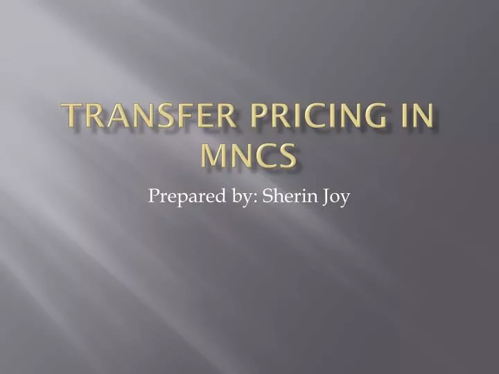 transfer pricing in mncs
