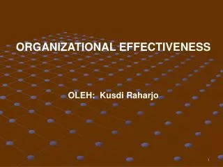 ORGANIZATIONAL EFFECTIVENESS OLEH: Kusdi Raharjo