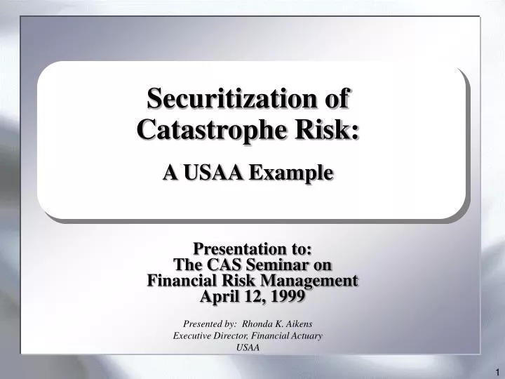 securitization of catastrophe risk a usaa example
