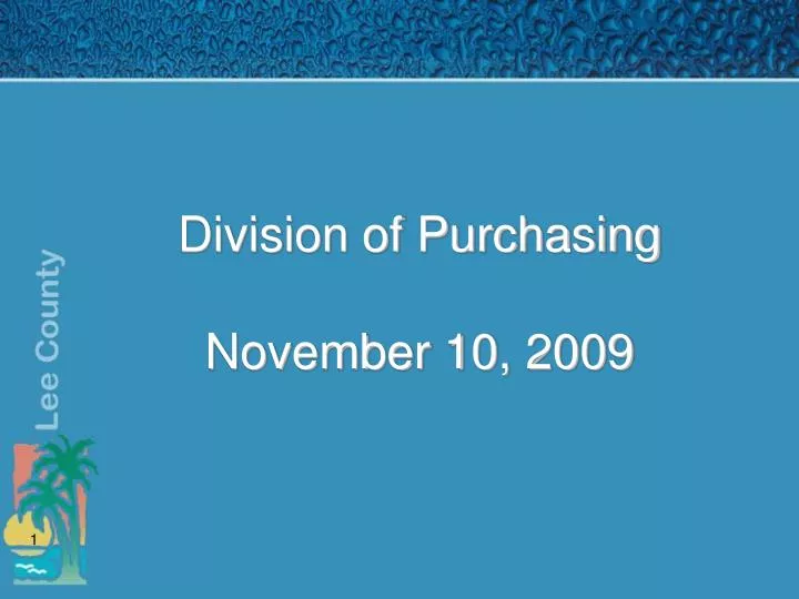 division of purchasing november 10 2009