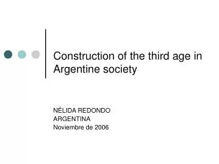 Construction of the third age in Argentine society