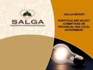 - SALGA REPORT - PORTFOLIO AND SELECT COMMITTEES ON PROVINCIAL AND LOCAL GOVERNMENT