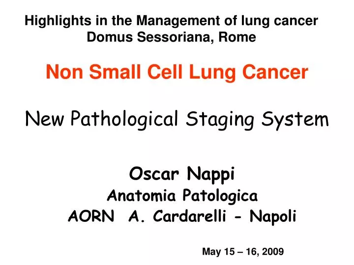 non small cell lung cancer new pathological staging system