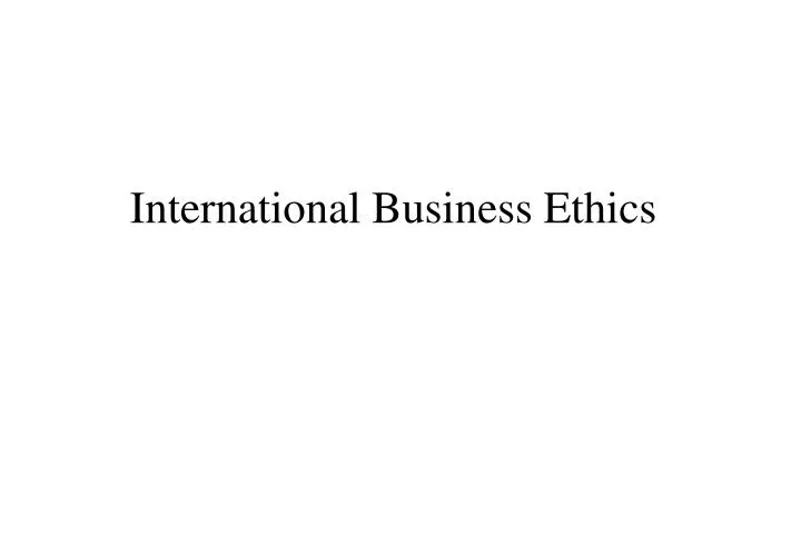 international business ethics