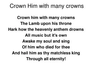 Crown Him with many crowns