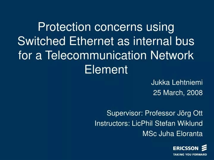 protection concerns using switched ethernet as internal bus for a telecommunication network element