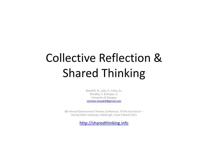 collective reflection shared thinking