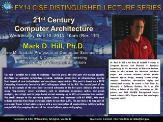 FY14 CISE DISTINGUISHED LECTURE SERIES
