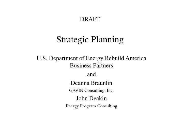 draft strategic planning