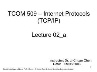 tcom 509 internet protocols tcp ip lecture 02 a