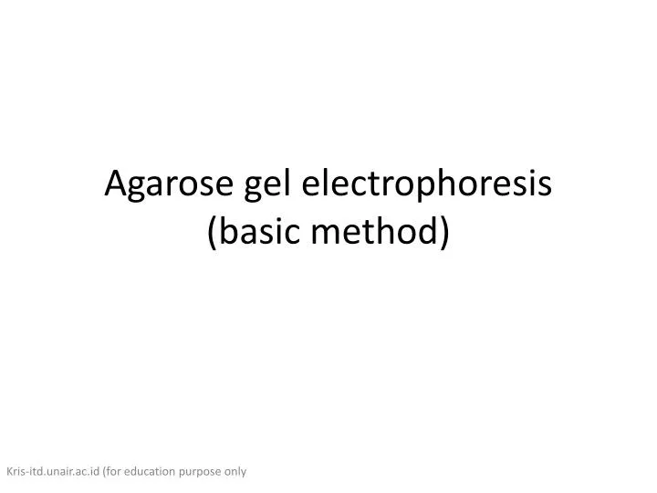 agarose gel electrophoresis basic method